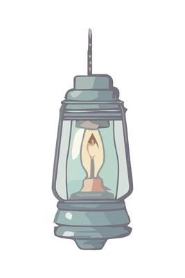 A lantern with a burning candle inside