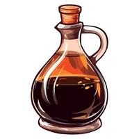 A bottle of syrup with a wooden handle vector