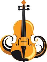 A vibrant, stylized illustration of a violin with ornate swirls, perfect for music related branding and design projects vector