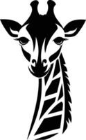 A simple, elegant silhouette of a giraffe's head and neck, perfect for logos, branding, and design projects vector