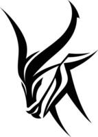 Abstract tribal logo design, featuring a stylized animal head with sharp lines and a fierce expression vector
