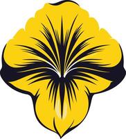 A stylized yellow flower with dark blue veins, perfect for nature themed designs, floral patterns, and spring related projects vector