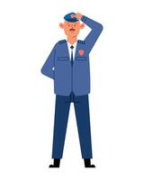 A cartoon man in a police uniform vector
