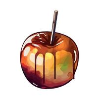An apple with a stick on top of it vector