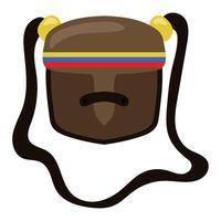 A cartoon character wearing a hat with a flag on it vector