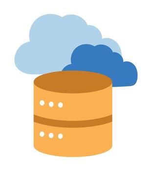 A cloud and a stack of data vector