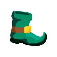A green boot with a belt on it vector