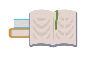 An open book with a green ribbon on top vector