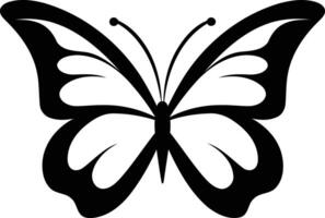Simple black and white butterfly silhouette, perfect for logo design, branding, and digital art vector