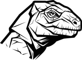Geometric illustration of a reptile head, perfect for tattoo designs, branding, and graphic design projects vector
