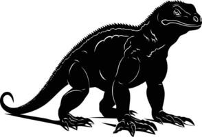 A striking silhouette of a powerful iguana, perfect for adding a touch of the wild to your designs vector