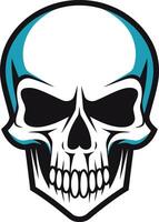 A bold, graphic skull with a teal outline, perfect for edgy designs vector