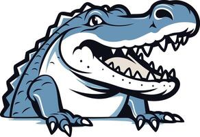 A friendly cartoon alligator with a big grin, perfect for kids' designs, school projects, and more vector