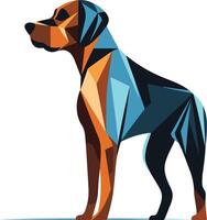 A stylish, geometric illustration of a dog in a modern, low poly style vector