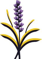 Simple and elegant lavender flower illustration perfect for branding, website design, and social media vector