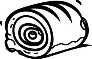 A simple yet expressive cartoon illustration of a rolled up log or a large, sweet pastry vector