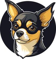 Adorable cartoon chihuahua with big eyes and a playful expression, perfect for pet related designs, social media, or branding vector