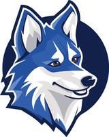 A friendly blue wolf mascot with a charming smile, perfect for branding or logos related to sports teams, businesses, or community groups vector