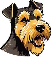 A cute and friendly illustration of a wirehaired fox terrier, perfect for pet related projects, dog lover designs, and branding vector