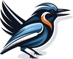 Dynamic illustration of a bluebird with a bold, abstract design, perfect for branding, logos, and sports mascots vector