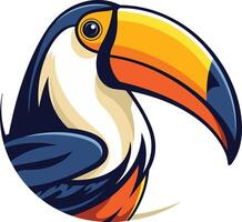 Toucan Illustration with Colorful Feathers vector