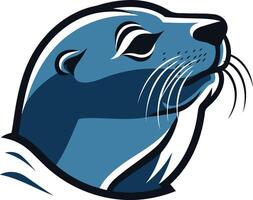 A bold and dynamic illustration of a seal's head, perfect for branding, logos, and designs related to the ocean, wildlife, and adventure vector