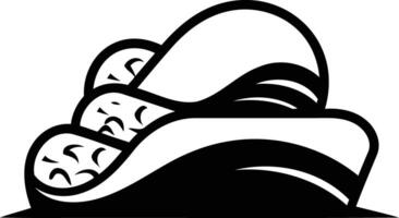 A bold, black and white illustration of a peanut in a shell, perfect for branding or design projects related to snacks, food, or nature vector