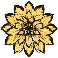 Elegant yellow flower with intricate details, perfect for branding, stationery, and design projects vector