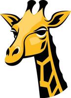 A bold and fun cartoon giraffe head logo, perfect for a brand looking for a playful and unique identity vector