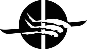 A bold and modern logo featuring three abstract blades piercing through a circle vector