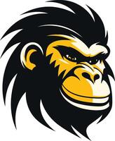 A fierce and stylized gorilla head logo, perfect for brands looking for a powerful and dynamic image vector