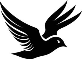 A striking silhouette of a bird in flight, with outstretched wings, perfect for logos, branding, and design projects vector