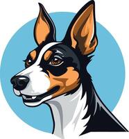 Cute cartoon illustration of a rat terrier dog breed vector