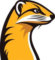 This element illustration features a stylized head of a ferret, facing right, with a bold, graphic design vector