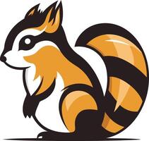Cute cartoon squirrel logo in a simple, clean style vector
