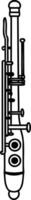 A simple line drawing of a clarinet, perfect for music education, sheet music, or instrument tutorials vector