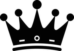 Simple, bold crown icon in black and white vector