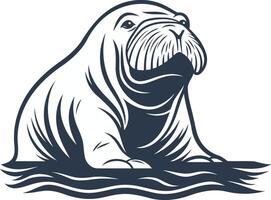 A simple yet powerful illustration of a walrus, perfect for branding, logos, or designs related to the arctic, wildlife, or conservation vector