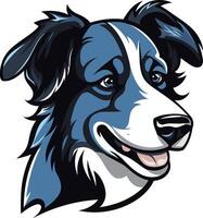 A friendly cartoon border collie with a playful expression, perfect for branding or mascot use vector