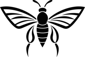 Stylish black and white bee silhouette perfect for logos, branding, and design projects vector