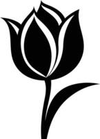 A simple yet elegant black and white silhouette of a tulip flower vector