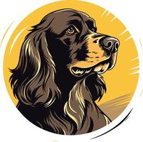 A striking illustration of a springer spaniel's head, showcasing its sharp features and expressive eyes vector