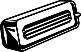A simple yet impactful black and white illustration of a classic parallel port connector vector