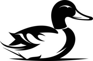 Stylish black and white illustration of a duck, perfect for logos, branding, or as a design element vector