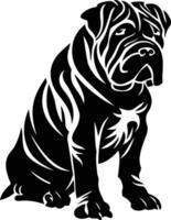 Stylized silhouette of a shar-pei dog, perfect for logo design, t-shirt graphics, and pet-related projects vector