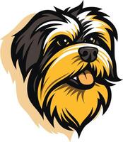 Smiling Shih Tzu Dog with Black and Gold Fur vector