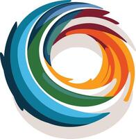 Abstract Colorful Swirl Logo Design vector