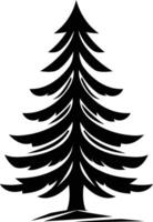 Simple yet striking silhouette of a pine tree, perfect for logo design, branding, or holiday projects vector