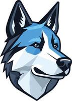 This image features a stylized illustration of a wolf's head vector