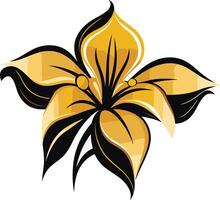 Elegant stylized yellow flower with black outlines, perfect for adding a touch of floral beauty to your designs vector